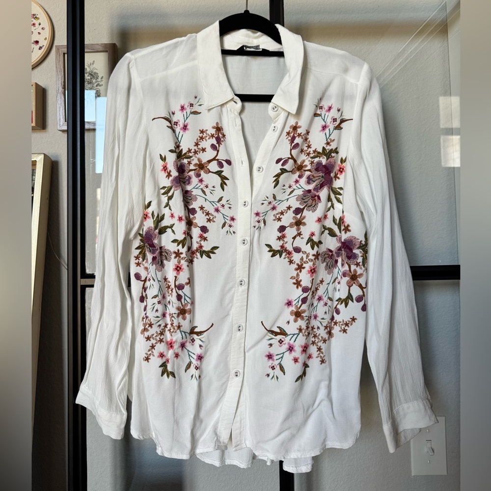 Cream F&F Button Up Shirt NWOT